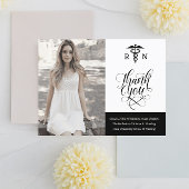 Aangepaste foto verpleegster afstudeer dankjewel briefkaart