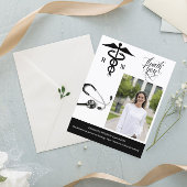 Aangepaste foto verpleegster afstudeerfeest bedank briefkaart