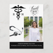 Aangepaste foto verpleegster afstudeerfeestje beda briefkaart (Voorkant)