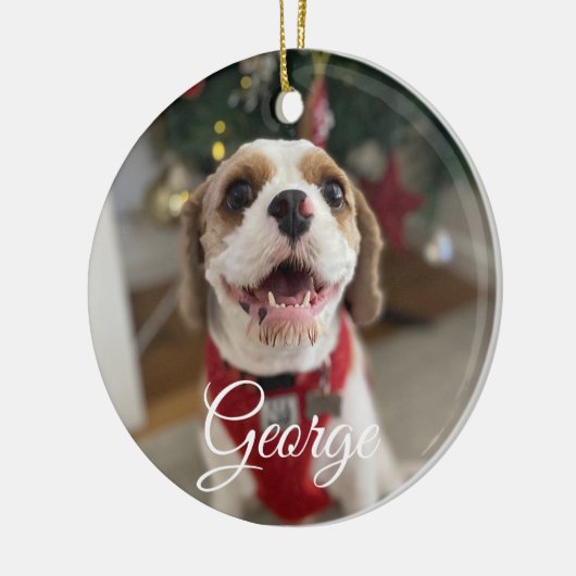 Aangepaste foto-versiering keramisch ornament (Links)