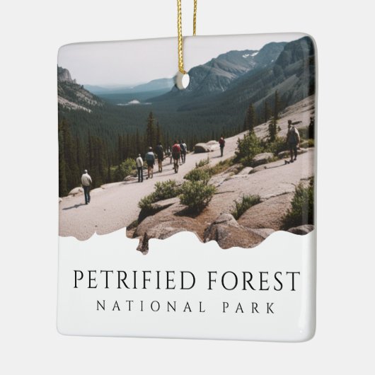 Aangepaste Foto Versteend Bos Nationaal Park Keramisch Ornament (Links)