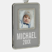 Aangepaste foto verzilverd omlijst ornament (Rechts)