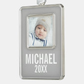 Aangepaste foto verzilverd omlijst ornament (Links)