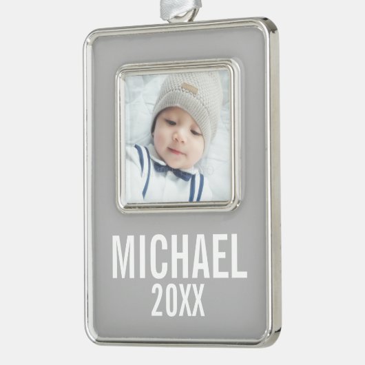 Aangepaste foto verzilverd omlijst ornament (Links)