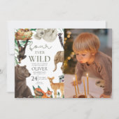 Aangepaste foto, Vier ooit wilde safari 4e verjaar Kaart (Voorkant)
