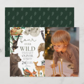 Aangepaste foto, Vier ooit wilde safari 4e verjaar Kaart (Voorkant / Achterkant)