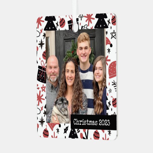 Aangepaste foto vierkant artsy keepsake ornament (Voorkant links)