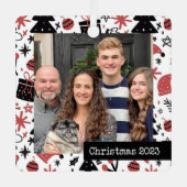 Aangepaste foto vierkant artsy keepsake ornament (Voorkant)