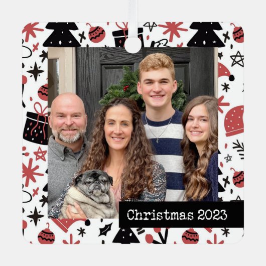 Aangepaste foto vierkant artsy keepsake ornament (Voorkant)