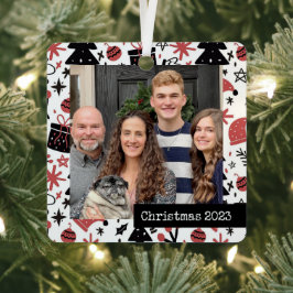 Aangepaste foto vierkant artsy keepsake ornament