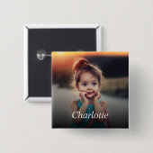 Aangepaste foto vierkante button 5,1 cm (Voorkant /achterkant)