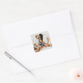 Aangepaste foto vierkante sticker (Envelop)