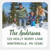 Aangepaste foto-vierkantsretouradreslabels vierkante sticker (Voorkant)