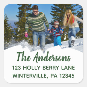 Aangepaste foto-vierkantsretouradreslabels vierkante sticker