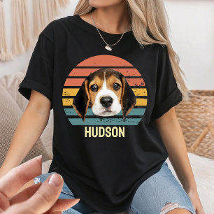 Aangepaste foto vintage 90s retro hond personalise t-shirt
