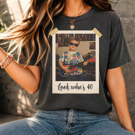 Aangepaste foto vintage polaroid verjaardagscadeau t-shirt