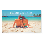 Aangepaste foto Visitekaartje magneet met tekst (Voorkant)