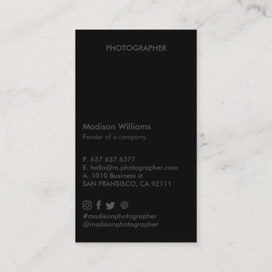 Aangepaste foto Visitekaartjes Minimal Stijlvol (Achterkant)