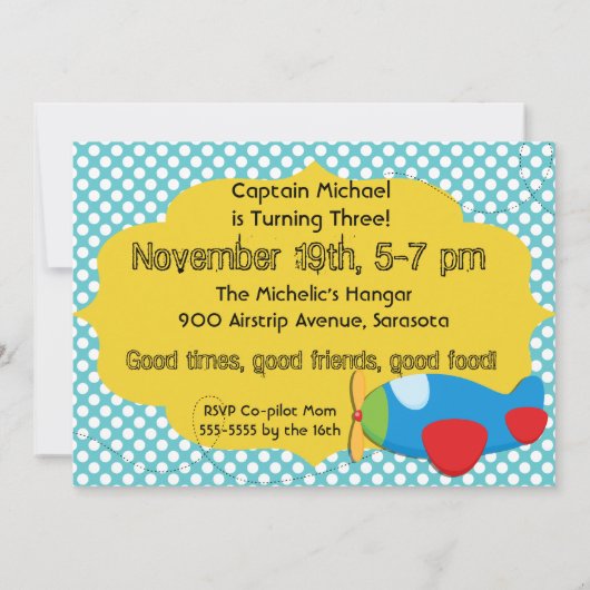 Aangepaste foto Vliegtuig Piloot Verjaardag uitnod Kaart (Achterkant)