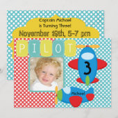 Aangepaste foto Vliegtuig Piloot Verjaardag uitnod Kaart (Voorkant / Achterkant)