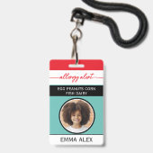 Aangepaste foto voedingsallergie alert chef badge (Voorzijde met lanyard)