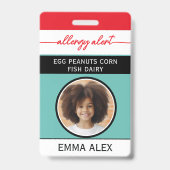 Aangepaste foto voedingsallergie alert chef badge (Voorzijde)