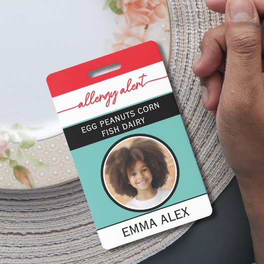 Aangepaste foto voedingsallergie alert chef badge