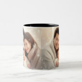 Aangepaste foto (voeg uw eigen foto en/of tekst to tweekleurige koffiemok (Center)