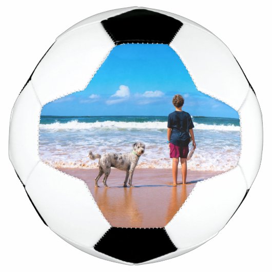 Aangepaste Foto Voetbal Gift Uw Hond Foto's (Voorkant)