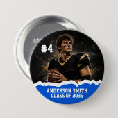Aangepaste foto voetbal klas van 2026 knopspeld ronde button 7,6 cm (Voorkant /achterkant)