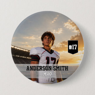 Aangepaste foto voetbal MVP knopspeld Ronde Button 7,6 Cm