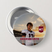Aangepaste foto voetbal MVP knopspeld Ronde Button 7,6 Cm (Voorkant /achterkant)