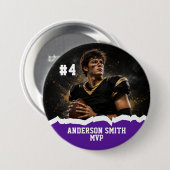 Aangepaste foto voetbal MVP knopspeld Ronde Button 7,6 Cm (Voorkant /achterkant)