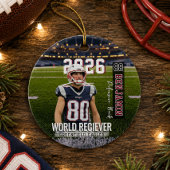 Aangepaste foto voetbalspeler keramisch ornament