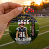 Aangepaste foto voetbalspeler keramisch ornament