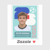 Aangepaste foto-voetbalsticker, aangepaste landkle sticker (Vel)