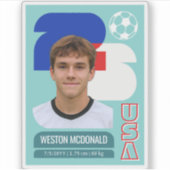 Aangepaste foto-voetbalsticker, aangepaste landkle sticker (Voorkant)