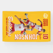 Aangepaste foto voetbalteam sportdag seniorenavond spandoek (Horizontaal)