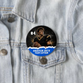 Aangepaste foto voetbalteamcaptain knopspeld ronde button 7,6 cm (In situ)