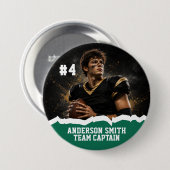 Aangepaste foto voetbalteamcaptain knopspeld ronde button 7,6 cm (Voorkant /achterkant)
