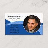 Aangepaste foto voor abstracte Blue Security Profe Visitekaartje (Voorkant)