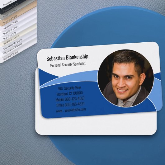 Aangepaste foto voor abstracte Blue Security Profe Visitekaartje