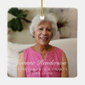 Aangepaste foto voor altijd in ons hart Memorial Keramisch Ornament (Achterkant)
