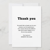 Aangepaste foto voor altijd in ons hart zwart wit bedankkaart (Achterkant)