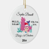 Aangepaste foto voor baby's Eerste Kerstmis 2022 Keramisch Ornament (Rechts)