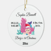 Aangepaste foto voor baby's Eerste Kerstmis 2022 Keramisch Ornament (Links)