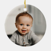 Aangepaste foto voor baby's Eerste Kerstmis 2022 Keramisch Ornament (Achterkant)