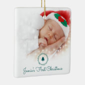 Aangepaste foto voor baby's eerste Kerstmis Keramisch Ornament (Rechts)