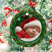 Aangepaste foto voor baby's eerste Kerstmis Keramisch Ornament