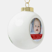 Aangepaste foto voor baby's eerste kerstversiering keramische bal ornament (Links)